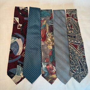 Men's Teal and Red Tie Set